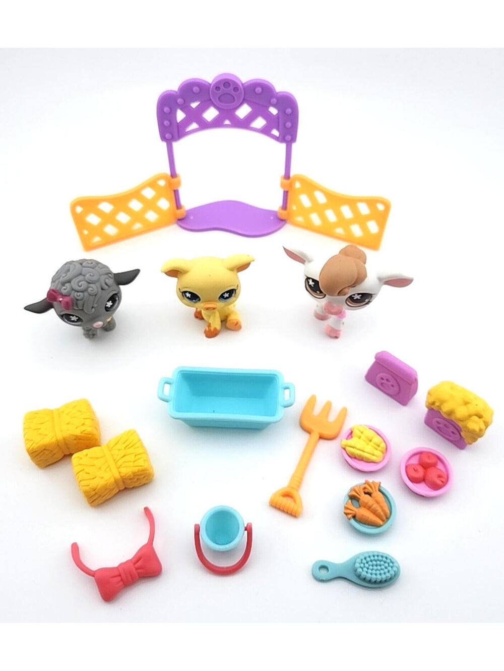 Littlest Pet Shop Pet-Lovin' Zoo Playset #475 Pig #476 Cow #477 Lamb - G2